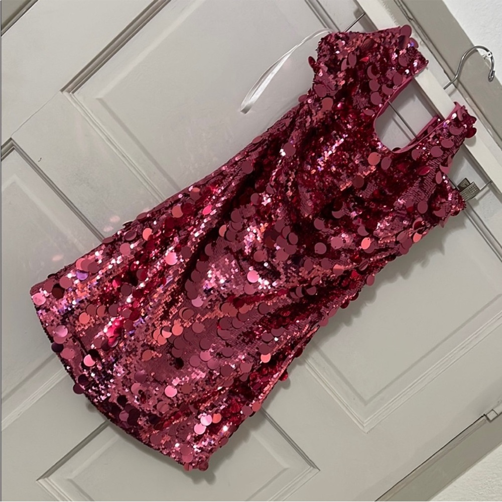 Lovers + Friends Hot Pink Sequin Mini Dress